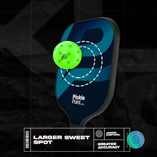 PICKLEPOINT Pickleball Paddle Eclipse | Fiberglass Surface | Paddle with 13mm Polypropylene Honeycomb Core | Large Sweet Spot | Spin and Control | Comfort Grip