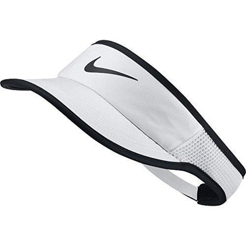 NIKE Women's Aerobill Featherlite Adjustable Visor, White/White/Black/Black, One Size