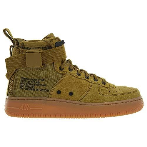 Nike Kids SF AF1 Mid Basketball Shoe (GS) (5 M US Big Kid, Desert Moss)