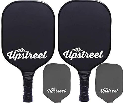 Upstreet Graphite Pickleball Paddle Set - Polypro Honeycomb Composite Core - Paddles Include Racket Cover