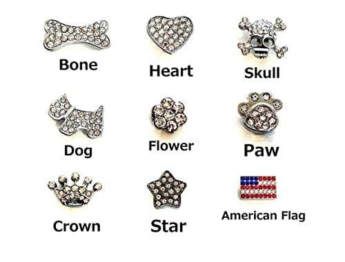 Bling Stuff For Fun TM, Personalized Customized PU Leather Glitter Rhinestone Bling Name Collar for Dogs & Puppies