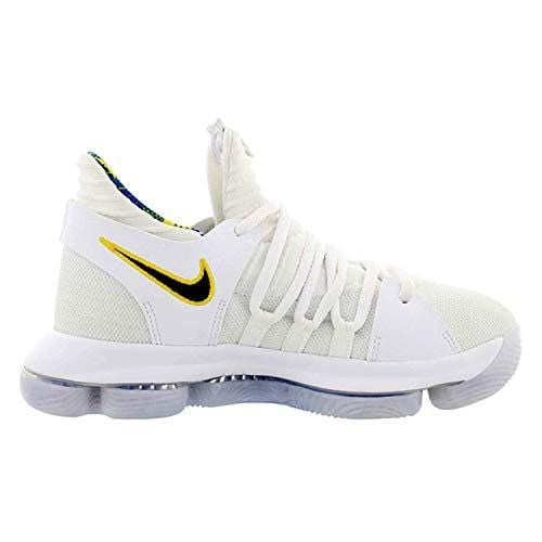 Nike Zoom KD10 LMTD NBA Grade School Basketball Shoes (6.5 M US Big Kid, White/Game Royal/University Gold)