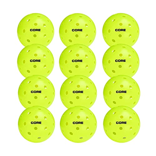 CORE Pickleball Balls - 40 Hole Outdoor Pickleball Balls - Indoor Pickleballs USA Pickleball Approved - Pickleball Outdoor Balls