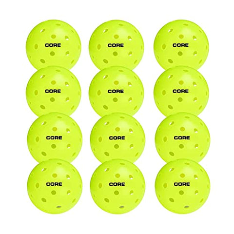 CORE Pickleball Balls - 40 Hole Outdoor Pickleball Balls - Indoor Pickleballs USA Pickleball Approved - Pickleball Outdoor Balls