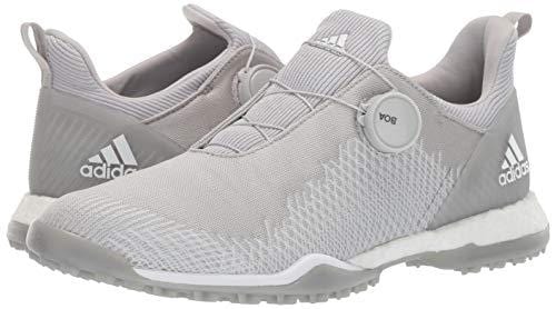 adidas Womens FORGEFIBER BOA Golf Shoe Grey Two/FTWR White/Silver Metallic 7.5 M US [product _type] adidas - Ultra Pickleball - The Pickleball Paddle MegaStore