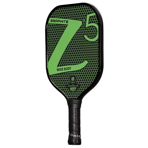 ONIX Graphite Z5 Pickleball Paddle (Graphite Carbon Fiber Face with Rough Texture Surface, Cushion Comfort Grip and Nomex Honeycomb Core for Touch, Control, and Power)