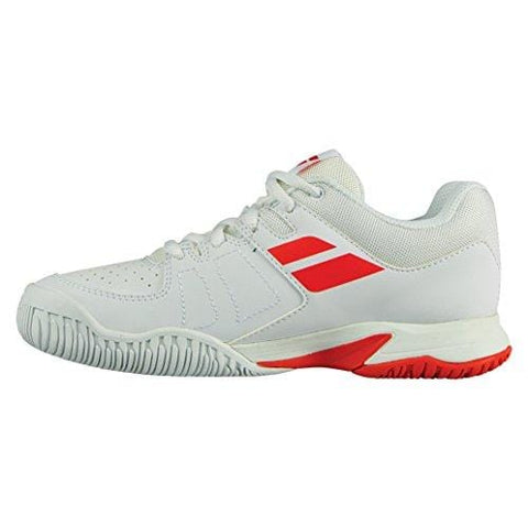 Babolat Kid's pulsion All Court Junior Tennis Shoes, White/Bright Red (2.5 US Little Kid)