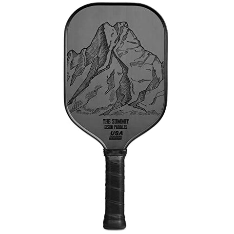 Bison Paddles: Carbon Fiber Pickleball Paddle - Raw Toray T700 Surface Provides Maximum Ball Spin | Elongated or Widened Pickleball Racket Shapes Available - Neoprene Cover Included