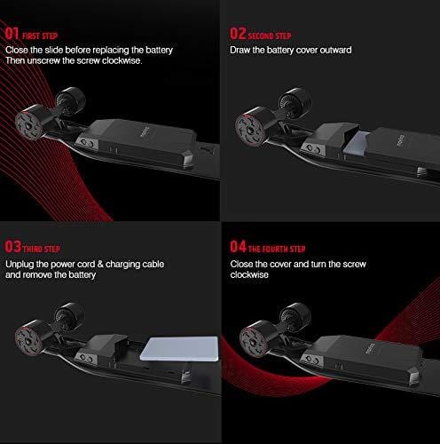 Maxfind Max-4 Super Range Electric Skateboard, 25 MPH Top Speed, 1500W Motor, 13-40 Miles Range, 16.5 Lbs, 8 Layers Maple Longboard with Wireless Remote Control (Super Range)