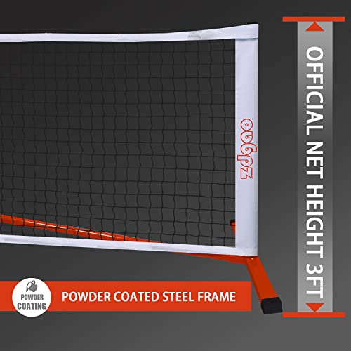 Portable Pickleball Net Set with 4 Pickleball Paddles, Professional Pickleball Net, 4 Outdoor Pickleballs and Carry Bag, Official Regulation Size Pickleball Net, Weather Resistance Strong Steel Frame