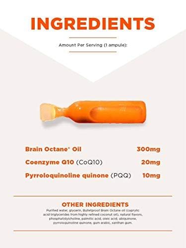 Bulletproof Unfair Advantage, Brain Octane MCT, PQQ, CoQ10, for Clean Clear Energy, Power Up on a Cellular Level (30 Ampules)