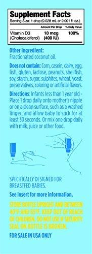 Ddrops Baby 400 IU, Vitamin D, 90 Drops 2.5mL (0.08 fl.oz)