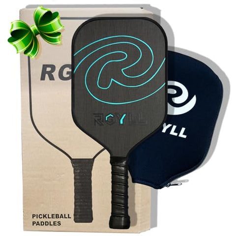 RGYLL Carbon Fiber Pickleball Paddle, 16MM T700 Raw Carbon Fiber Surface Pro Pickle Ball Racket with Polypropylene Honeycomb Core, USAPA Compliant Trainer Paddle for Novice and Professional Players