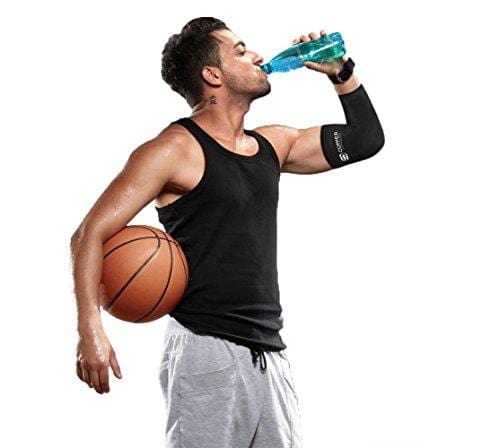 Copper Compression Recovery Elbow Sleeve - Guaranteed Highest Copper Content Elbow Brace for Tendonitis, Golfers Elbow, Tennis Elbow, Arthritis. Copper Infused Fit Elbow Support Arm Sleeves Men Women