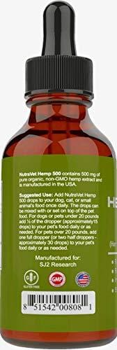Hemp Oil for Dogs -- Cat and Dog Anxiety Relief. All Natural Dog Calming aid - for Cats too. Joint Supplement for Dogs and Cats including Omega 3 6 9 fatty acids -- Pain Relief for Dogs and Cats.