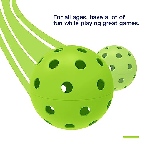 MMRH Outdoor Pickleball Balls- USA Pickleball Approved, 40 Holes Pickleballs Set. 6Pack (Green)