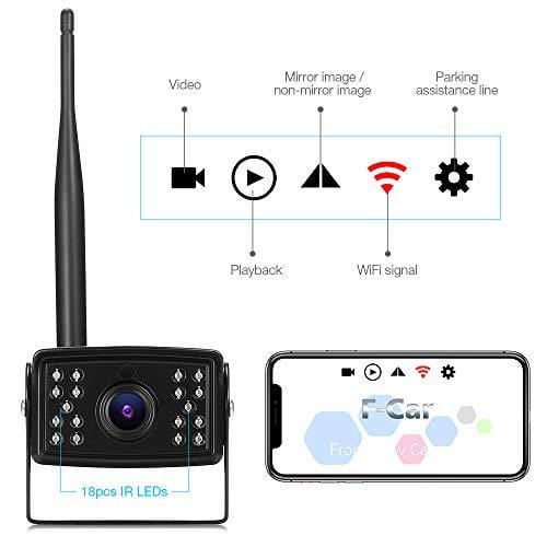 AUTOLOVER Backup Camera, Wireless Backup Camera for Truck, RV, Camper, Trailer, WiFi Backup Camera with Night Vision and IP67 Waterproof for iPhone, iPad or Andriod Devices