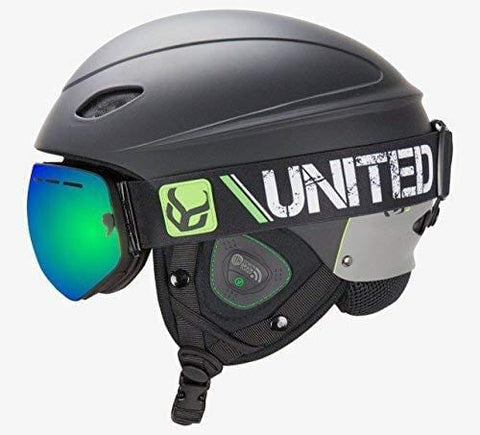 DEMON UNITED Phantom Helmet with Audio and Snow Supra Goggle (Black, Large)