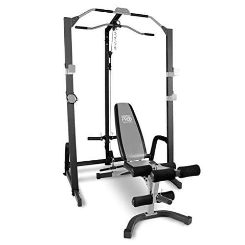 Marcy Home Gym Fitness Deluxe Cage System Machine with Weight Lifting Bench