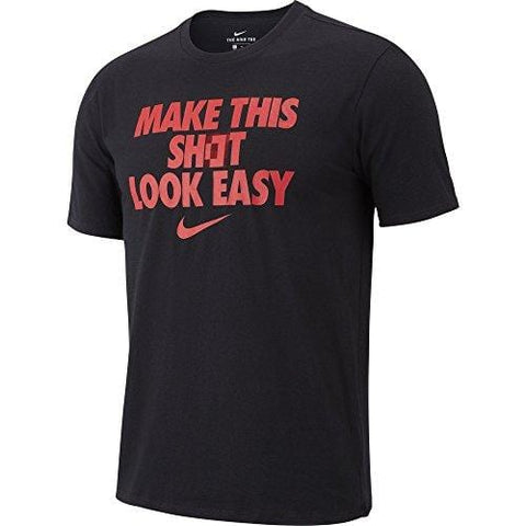 NIKE Men's Dri-FIT "Make This Shot Look Easy" Tee, Black/Black, Medium