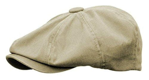 Rooster Washed Cotton Newsboy Gatsby Ivy Cap Golf Cabbie Driving Hat (X-Large, Khaki)