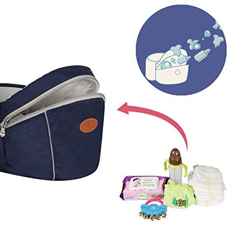 Baby Hip Seat Carrier Baby Waist Stool for Child Infant Toddler with Adjustable Strap Buckle Pocket Soft Inner Huge Storage (Pink)