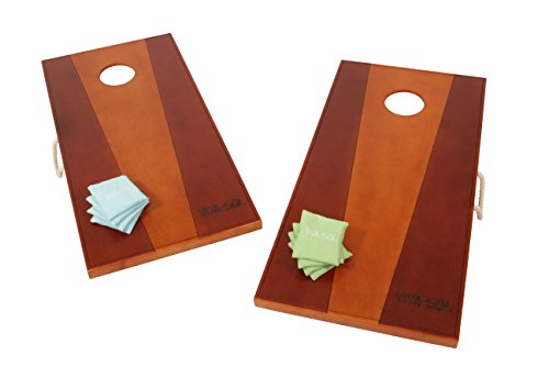 Viva Sol 2'x4' Cornhole Set - Includes 2 Premium All-Wood Cornhole Boards and 8 All-Weather Canvas Cornhole Bags