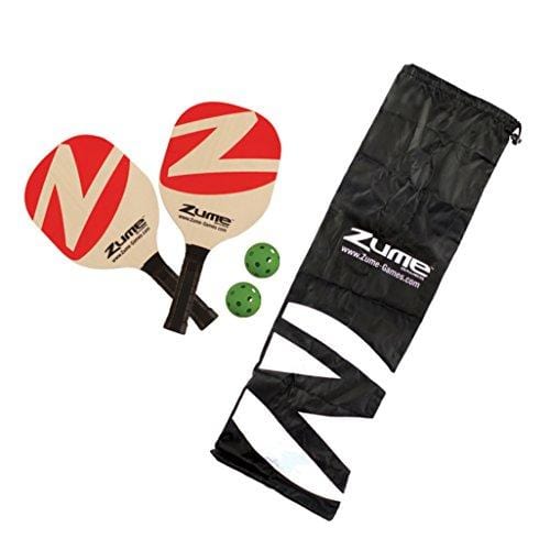 Zume Games Portable Instant Play Portable Pickleball Set Includes Paddles, Balls, and Net