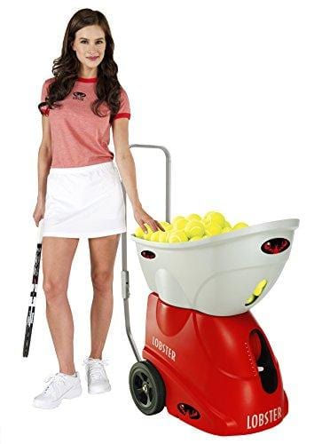 Lobster Sports – Elite One Tennis Ball Machine – Battery Operated – Lightweight – Full-Featured Tennis Ball Hopper – 4- to 8-Hour Battery Life – 60-Degree Lobs – Optional Accessories