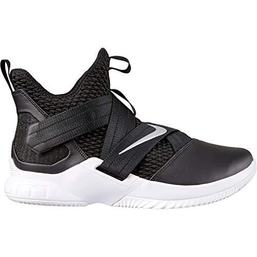 Nike Mens Lebron Soldier XII Basketball Shoe (11 M US, Black/Metallic Silver/White)