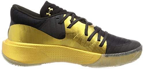 Under Armour Men's Spawn Low Basketball Shoe, Black (003)/Metallic Gold, 12.5 M US