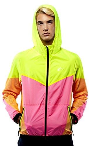 Nike (NikeLab X Kim Jones Windrunner Running Hyper Pink/Yellow/Orange Jacket (Small, Hyper Pink/Yellow/Orange)