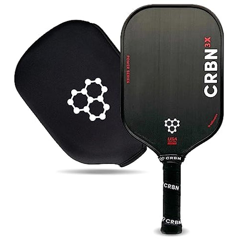 CRBN 3X Power Series Pickleball Paddle - Carbon Fiber Pickleball Paddle with Reinforced Edges for Expanded Sweet Spot, 16mm