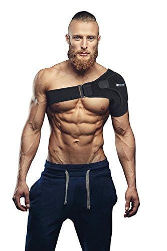 Copper Compression Recovery Shoulder Brace - Highest Copper Content Shoulder Stability Support Brace. Adjustable Fit Sleeve Wrap Men Women. Relief for Shoulder Injuries, Tendonitis (One Size Regular)