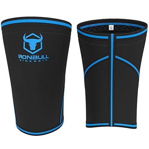 Knee Sleeves 7mm (1 Pair) - High Performance Knee Sleeve Support For Weight Lifting, Cross Training & Powerlifting - Best Knee Wraps & Straps Compression - For Men and Women (Black/Blue, X-Large)