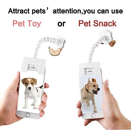 Seafirst Dog Cat Selfie Stick Clamp Treat for Pet Attention Upgrade Take Photo Booth Phone Attachment Selfie Training Toy Fit Most Phones
