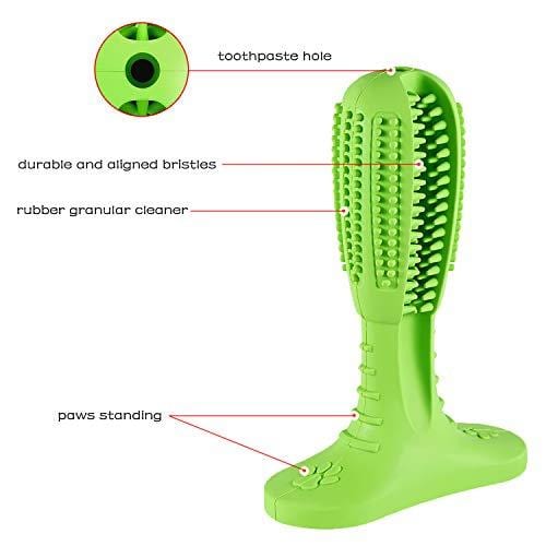 YOMERTO Dog Toothbrush 2019 Upgraded Version Dog Chew Toy Tooth Cleaner Dog Teeth Brushing Stick 100% Natural Rubber Doggy Puppy Oral Dental Care