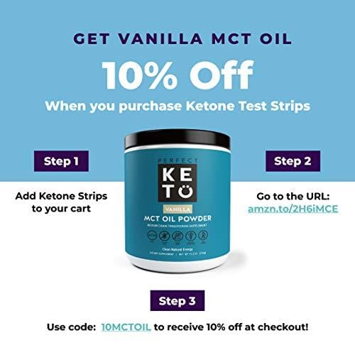 Perfect Keto Ketone Testing Strips: Test Ketosis Levels on Low Carb Ketogenic Diet, 100 Urinalysis Tester Strips Best for Accurate Meter Measurement of Urine Ketones Tests: by Perfect Keto