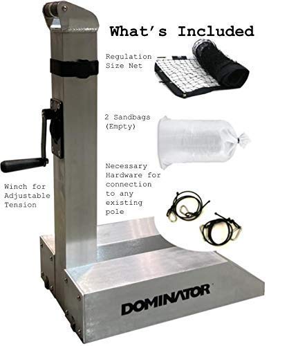 Premium Heavy Duty Outdoor Portable Pickleball Rustproof Net Pole w/ Net, Attach to Existing Hoop or Pole, Simple Installation and Easy to Store - Heavy Duty Regulation Net Size and Adjustable Tension