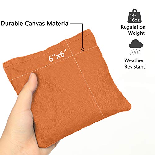 UKASE Set of 8 Cornhole Bean Bags Made with Regulation Duck Cloth Cornhole Bag Baby Blue and Coffee