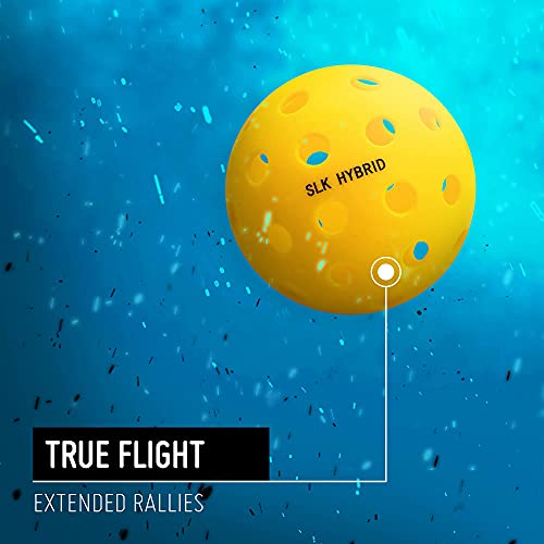 Selkirk SLK Hybrid Indoor & Outdoor Pickleball Ball 6 Pack | 40 Hole Outdoor & Indoor Pickleball Balls | USAPA Approved Pickle Ball Balls for Tournament Play | Yellow Pickleballs | 6 Pack