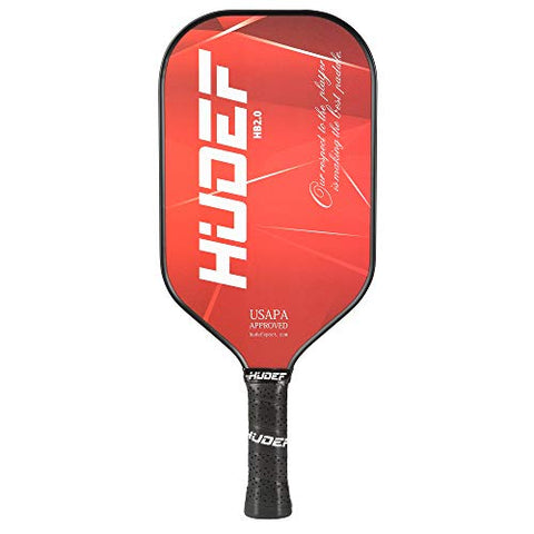 HUDEF Pickleball Paddle,Pickleball Paddles, Lightweight Graphite Carbon Fiber Face Pickleball Paddle Racquet Rackets Large Grip Long Handle,Honeycomb Core,Cushion Comfort Grip USAPA Approved