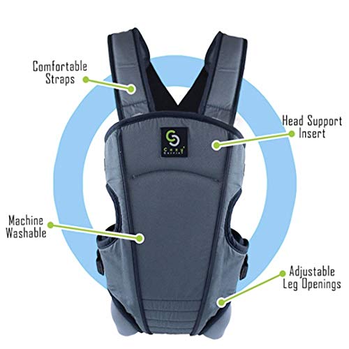 Cozy 4-in-1 Convertible Baby Carrier (Grey) - The Ergonomic Infant Carrier with Additional Padding in The Straps for Your Comfort. Ideal for Newborn to Toddler with 4 Ways to Carry