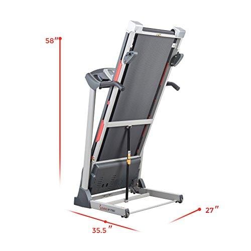 Sunny Health & Fitness SF-T7603 Electric Treadmill w/ 9 Programs, 3 Manual Incline, Easy Handrail Controls & Preset Button Speeds, Soft Drop System