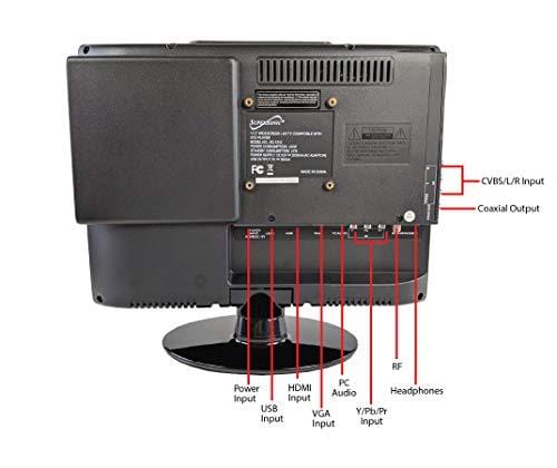 SuperSonic 1080p 13.3-Inch LED Widescreen HDTV with HDMI Input, AC/DC Compatible for RVs and Built-in DVD Player