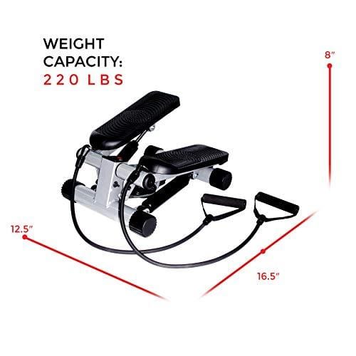 Sunny Health & Fitness Mini Stepper with Resistance Bands