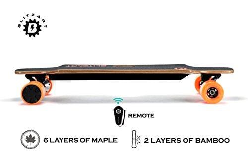 BLITZART Huracane GT 38" Dual Electric Longboard Skateboard Samsung Battery 3.5" PU Wheels Changeable Tires (Orange)