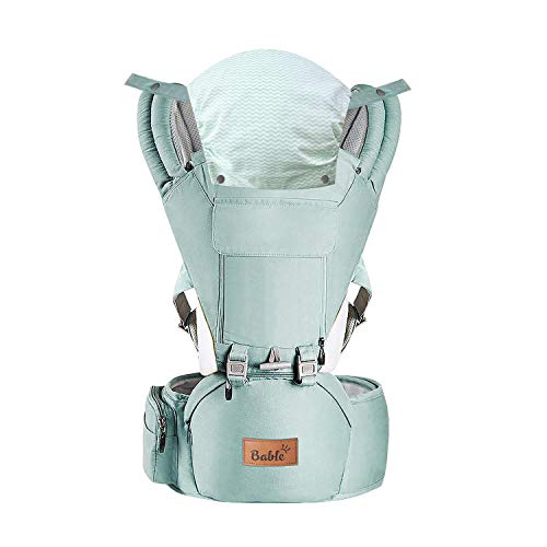 Bable Baby Carrier Hip Seat Grey and Green (Green)