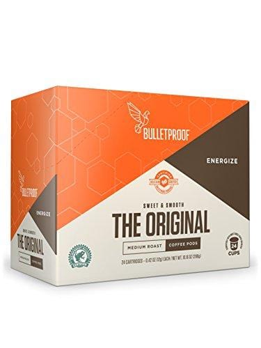 Bulletproof The Original Roast Coffee Pods, Premium Medium Roast Organic Beans, Single-Serve K Cups, Works With Keurig 2.0 (24 Count)