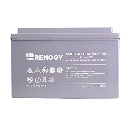 Renogy Deep Cycle AGM Battery 12 Volt 100Ah for RV, Solar Marine and Off-grid Applications